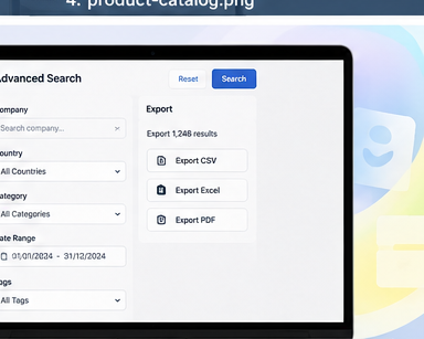 Advanced search and export used for exhibition reporting