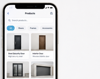 Product catalog inside a public company profile