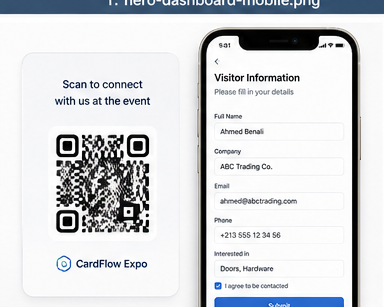 Visitor badge and QR capture workflow for exhibition leads